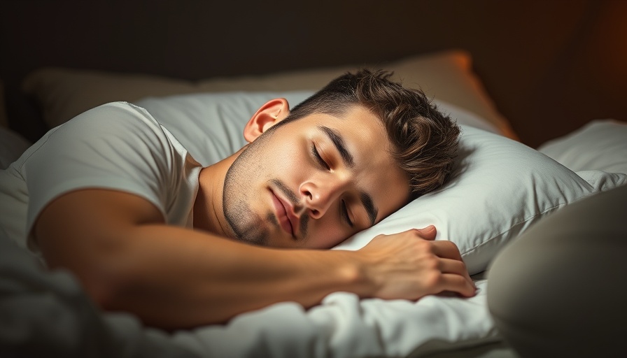 Peaceful young man sleeping, promoting sleep and memory improvement.