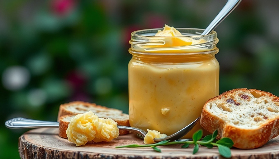 Creamy yellow spread jar on burlap with bread, Amazon Great Freedom Festival Sale 2025.