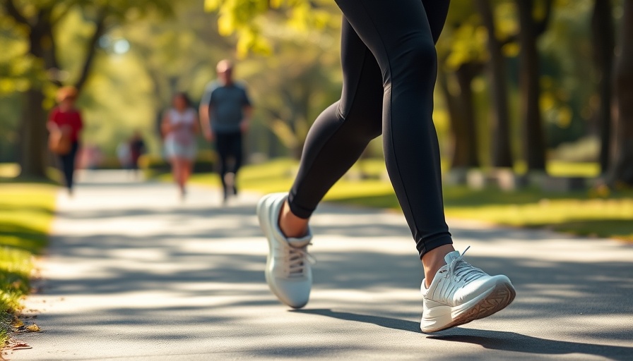 Close-up of person walking outdoors, 6-6-6 walking benefits.
