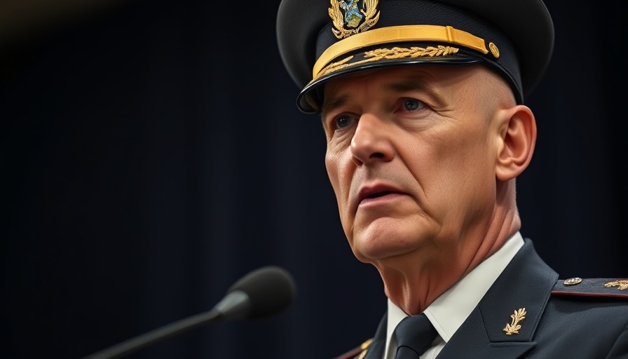 Military officer giving cybersecurity tech warning