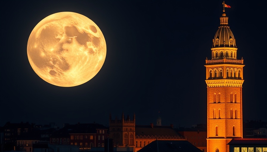 Sturgeon Moon 2025 illuminating city skyline