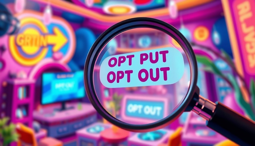 Colorful graphic showing data privacy opt-out options through a magnifying glass.
