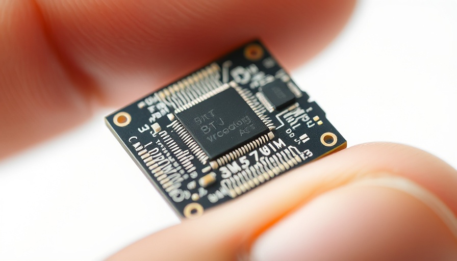Delicate microchip held between fingers, showcasing intricate design, highlighting quantum computing.