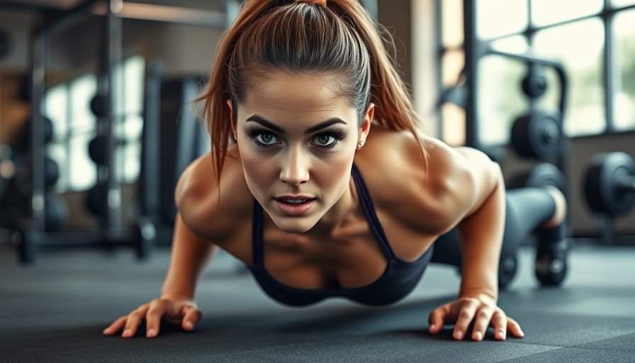 Woman doing push-up exercises for beginners in a gym.