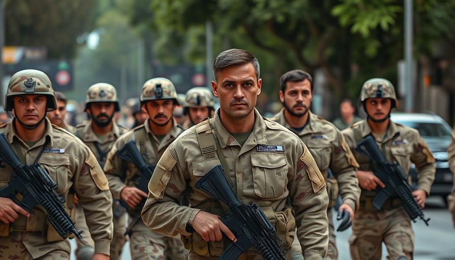 Armed soldiers in urban setting highlighting deployment implications.