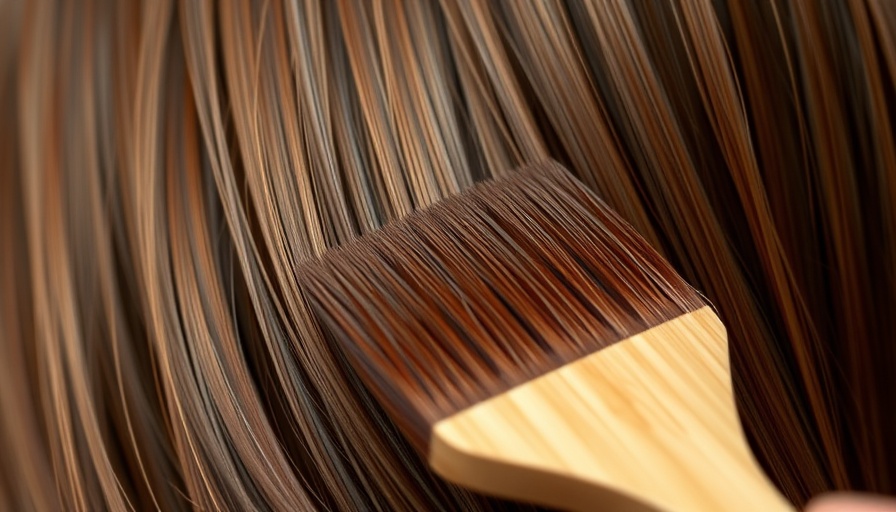 Herbal hair dye being applied to hair close-up