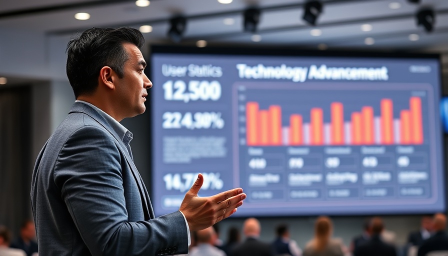 Speaker presenting tech statistics at a conference, Google Gemini AI tools to US government