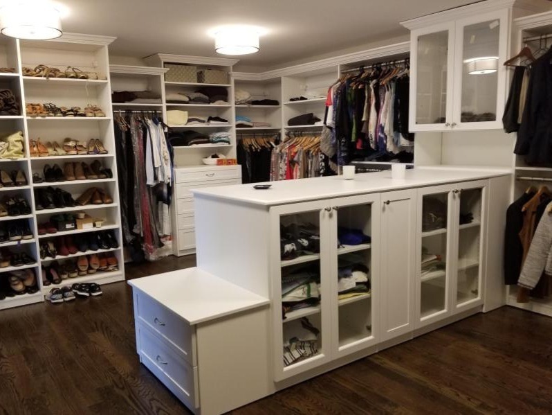 custom closets Walkin with Island - final installed custom closet