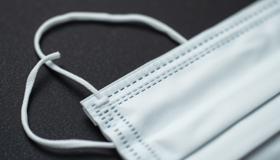 Biodegradable plastic mask on dark surface, clean and high-detail.