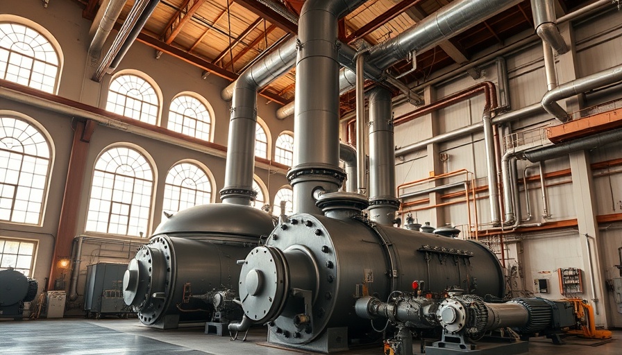 Industrial boiler service clearance area with machinery.