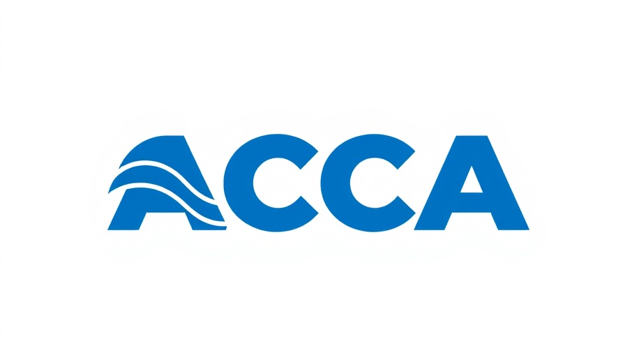 ACCA logo in blue and white with wave design