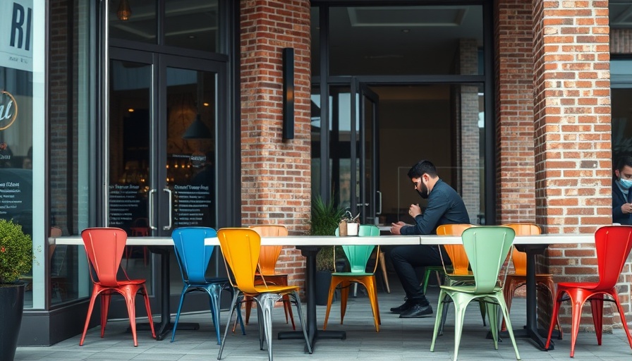 Modern cafe design with colorful chairs in NYC reflecting current trends