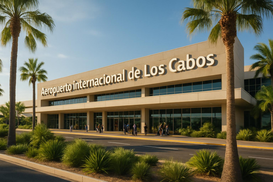 Los Cabos International Airport bright and sunny exterior 2026.