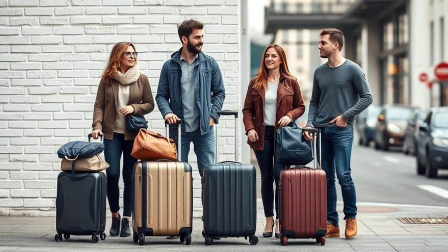 Group with luggage for transportation in Cabo