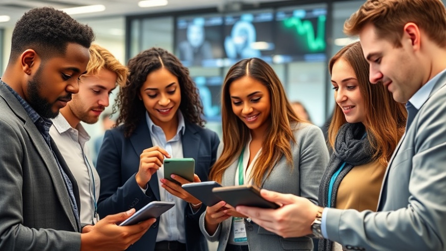 Diverse professionals collaborating on digital content