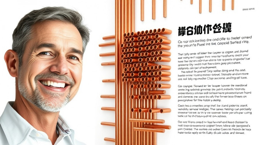 Professional man with small-diameter copper tubes and text.