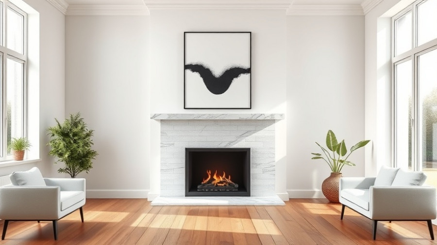 Personalize your rental with a minimalist fireplace and art.