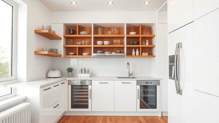 Compact white kitchen with efficient storage solutions.