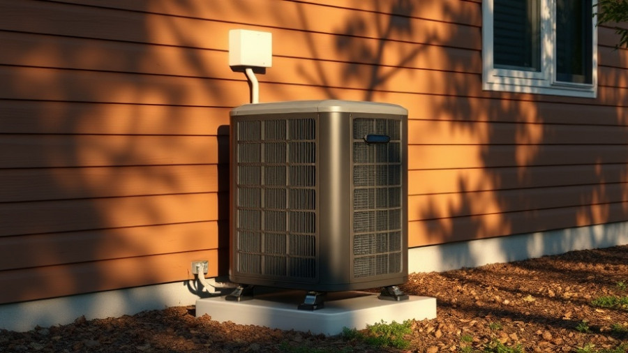 HVAC maintenance for winter with outdoor unit and sunlight.