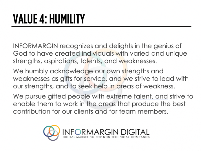 Informargin Value # 4 Humility