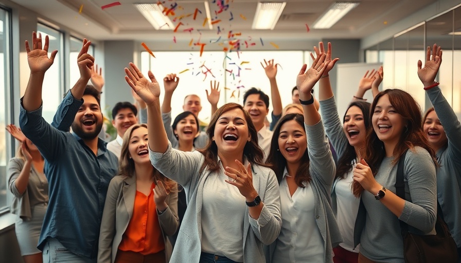 Team celebration in office with confetti, related to overtime rule.