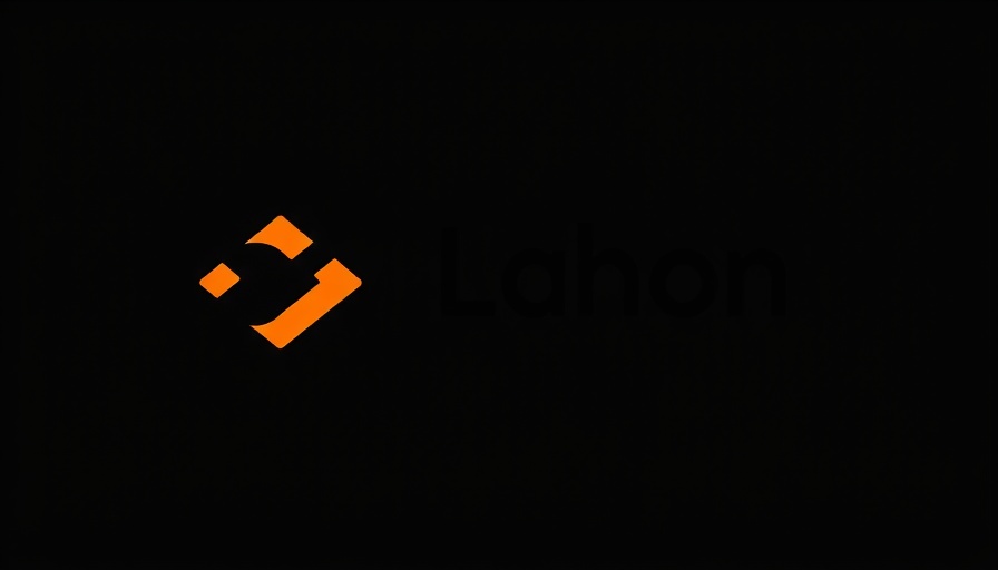 Minimalist logo design with black and orange shapes.