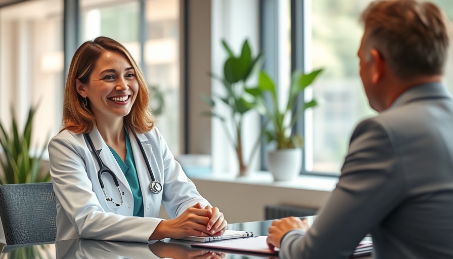 Doctor explaining leave policies to patient in office.