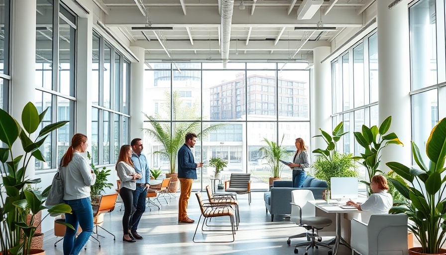 Modern collaborative workspace with diverse professionals