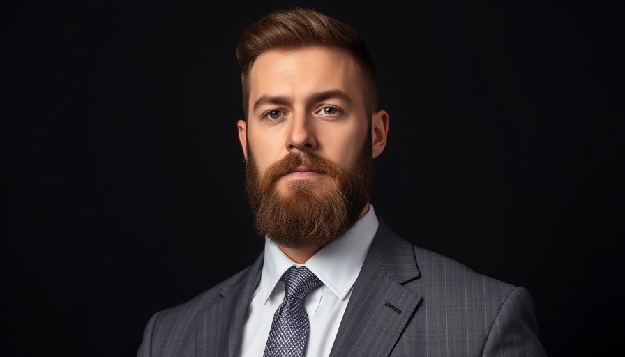Professional portrait of a bearded man in a suit.
