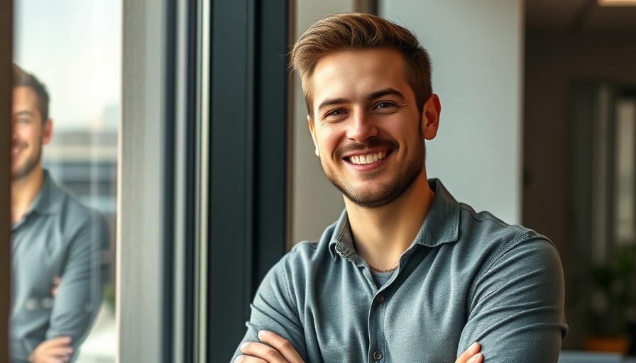 Tommy Mello smiling by window, ACCA 2025 event