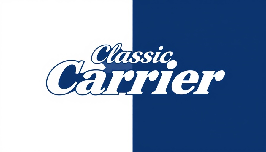 Carrier logo in blue and white, HVAC training branding