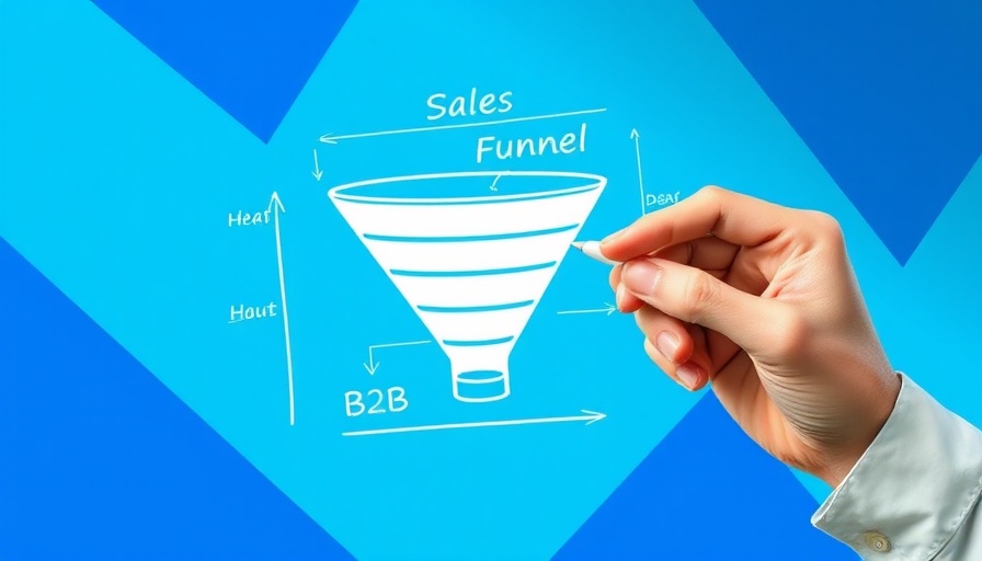B2B lead generation concept depicted through hand-drawn sales funnel.