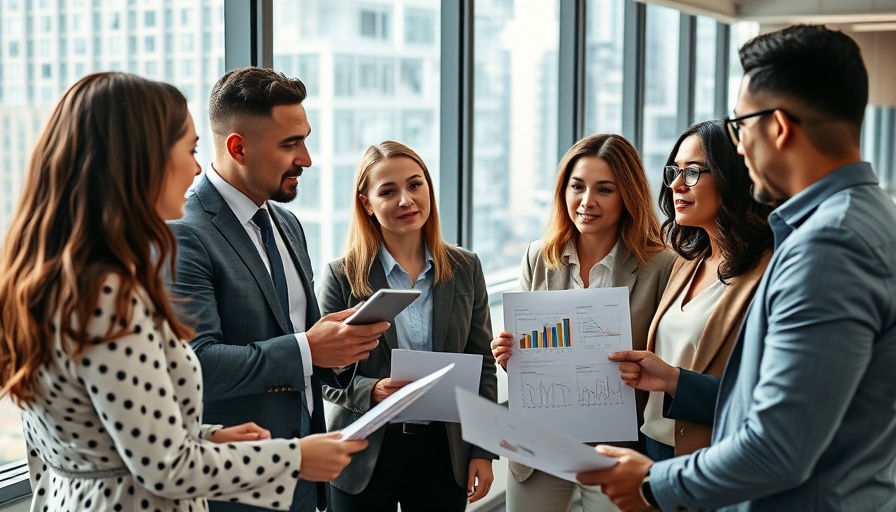 Team tackling B2B sales challenges in modern office.