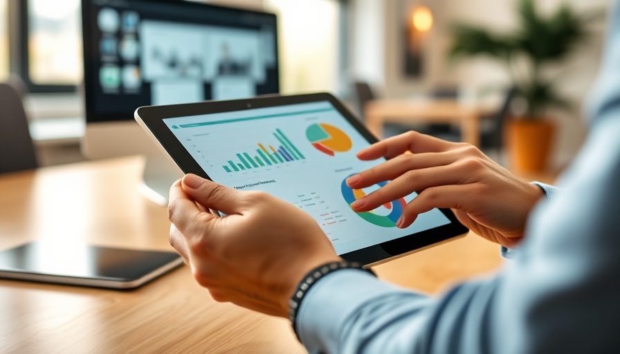Consultative sales approach with tablet and charts in meeting.