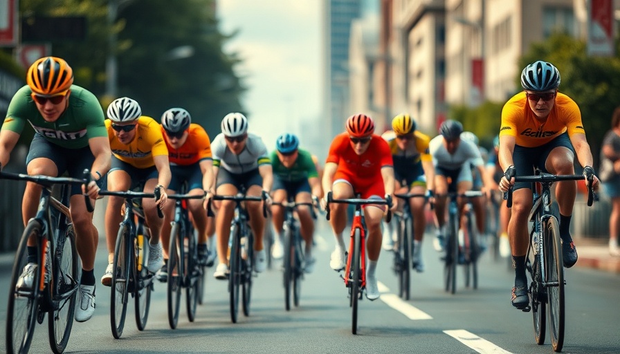 Endurance cycling race with vibrant cyclists on the road