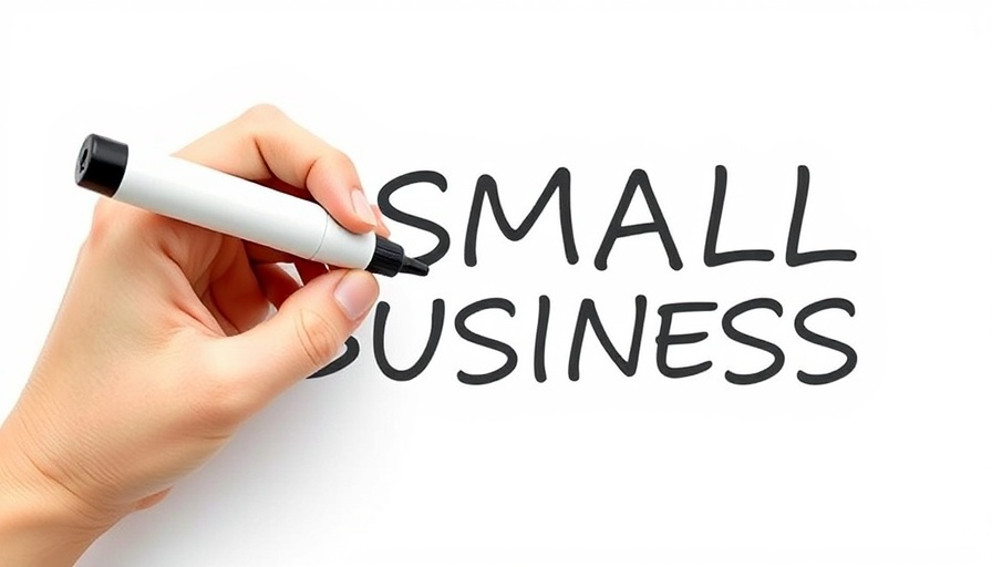 Hand writing 'SMALL BUSINESS' in bold letters for small business grant.