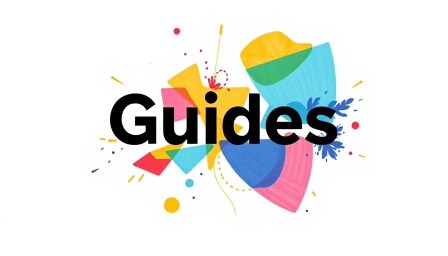 B2B digital marketing guide illustration with bold text and abstract shapes.