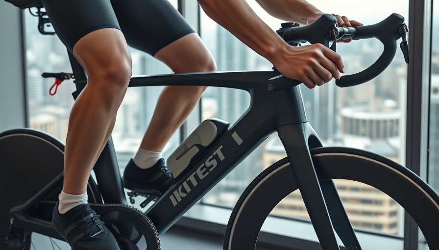 Cyclist's legs during cycling drills on indoor bike in a modern setting