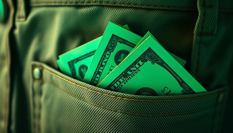 Conceptual image of currency in pocket symbolizing OpenAI lobbying efforts.