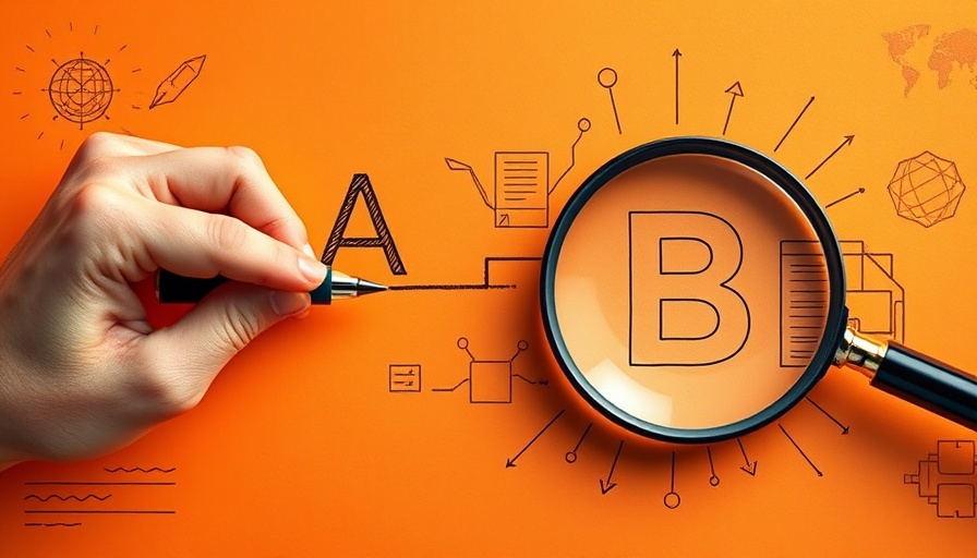 Creative illustration of content audits with magnifying glass and hand drawing.