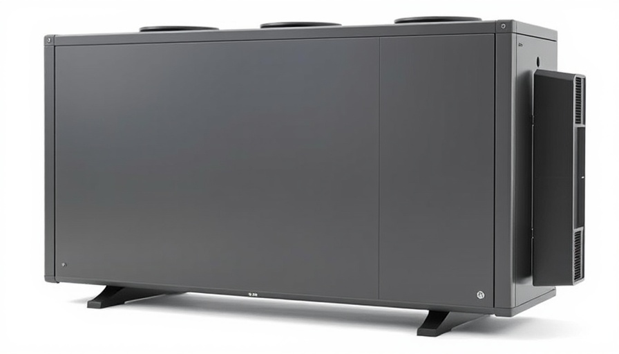 Enertech Global geothermal heat pump on plain background.