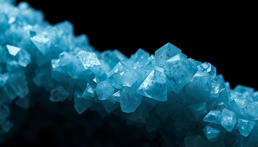 Close-up of struvite buildup crystals under magnification.