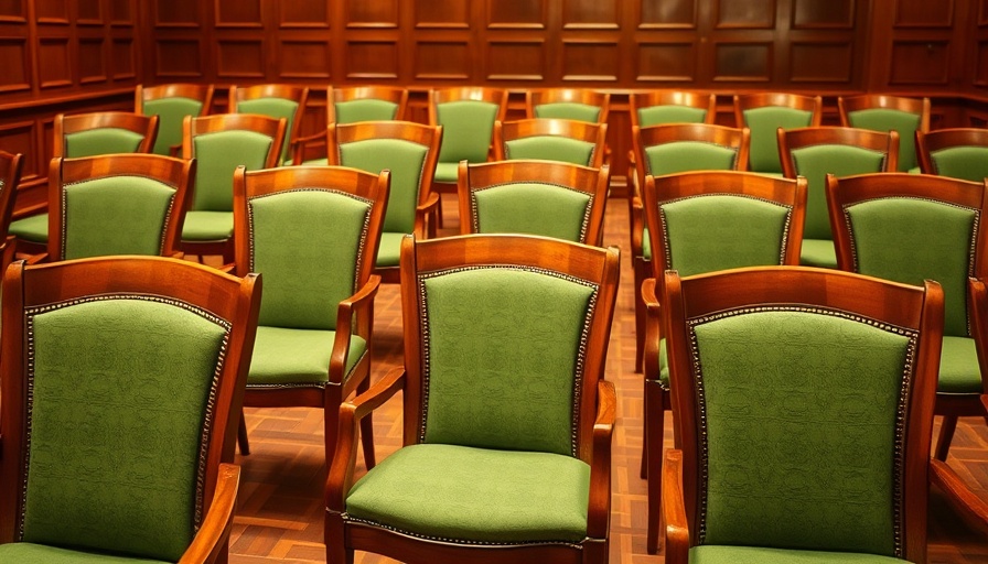 Empty meeting room chairs, FY25 budget impact on HVAC contractors.