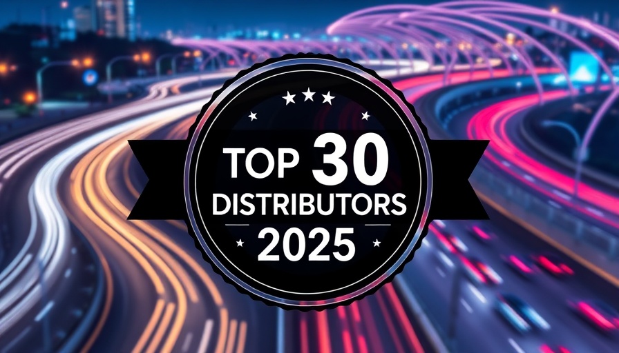 Top 30 Distributors 2025 badge with dynamic highway backdrop.