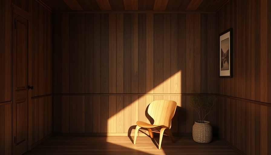 Warm brown paint colors in a minimalistic wooden interior.