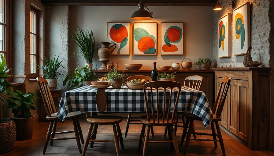 Cozy dining space with rustic decor and signs of spring elements.