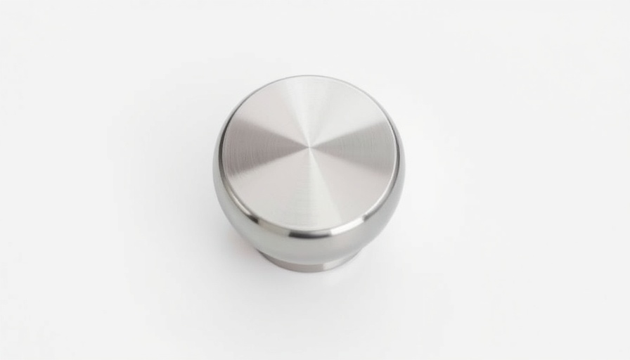 Sleek modern cabinet knob on a white background.