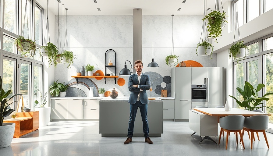 Modern kitchen mural transformation with stylish decor.