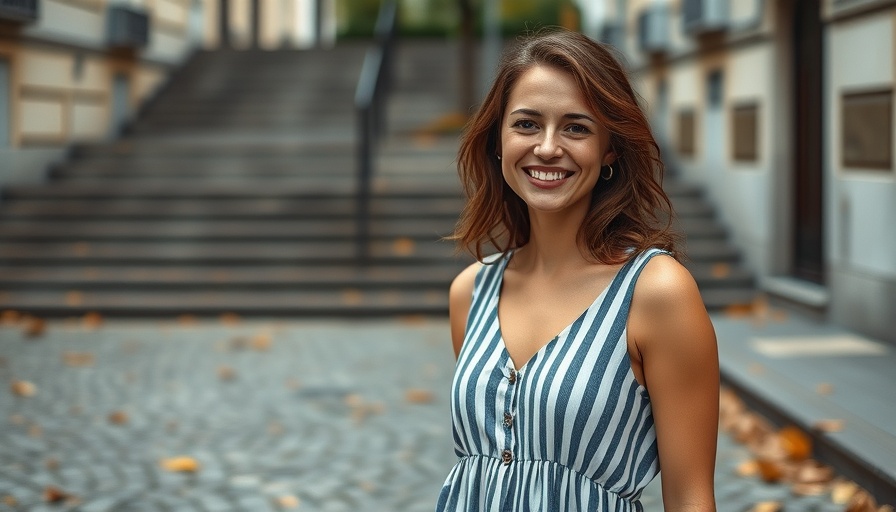 Vintage design inspiration with woman on cobblestone street.