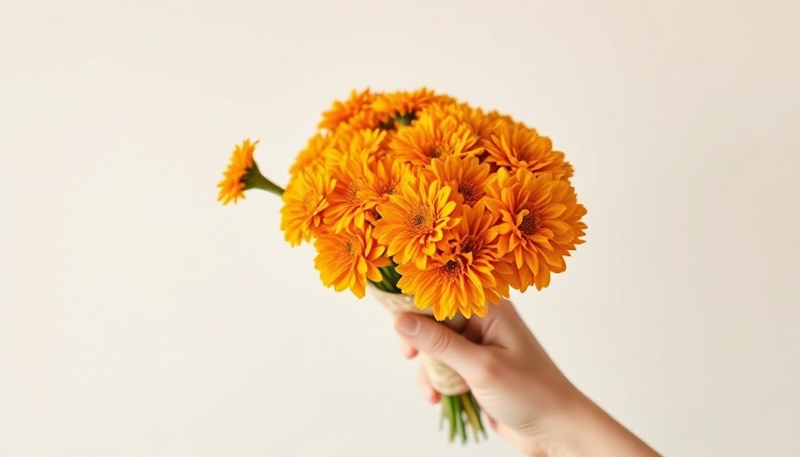 Vibrant marigold bouquet, perfect gift pairings for mothers.
